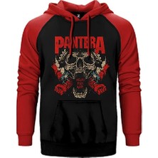 Z zepplin Pantera Mouth for War Kırmızı Renk Reglan Kol Kapşonlu Sweatshirt