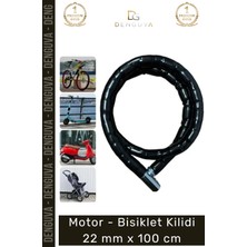 Denguva #kilit Çelik Spiral Halat Zırhlı Güvenlik Emniyet Zinciri Sağlam Motor Bisiklet Kilidi 22 mm x 100CM