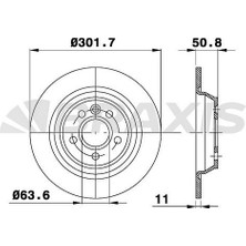 Braxis Braxıs Arka Fren Dısk Aynası Mondeo Iv S Max Galaxy Kuga 1,6tı / 1,6tdcı / 1,8tdcı / 2,0 / 2,0tdcı / 2,2tdcı / 2,3tdcı / 2,5 07 /> Focus Iı 2,5 Rs / St 05 /> Evoque 12-18 302MM