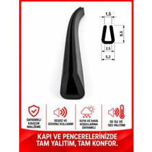 MAKPLASTİK FİTİL PROFİL A 433 Oto Çamurluk Yan U Fitil 20 Metre Siyah