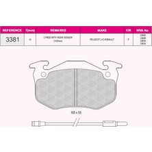 Grap Ön Fren Balatası R9 Ym R19 Clıo Iıı Express Saxo 1,0ı,1,1ı,1,4ı (Fıslı) Saxo P106 P306 - 93381