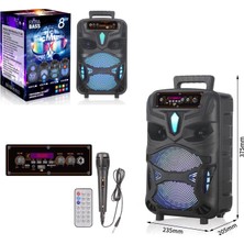 OEM Glr NDRP55-P44 Seyyar Anfi El Mikrofonlu 20CM 20 Watt Bluetooth USB Sd Ledli