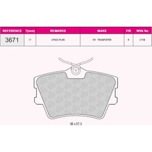 Grap Arka Fren Balatası Transporter T4 96>04 - 93671