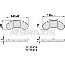 Braxis Braxıs On Fren Balatası Sprınter 210>96 Van 207D / 208 / 209D / 210 / 307D / 308 / 309D / 310 / 407D / 409D
