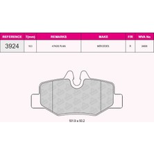 Grap Fren Balatası Arka Vıano W639 03> Vıto W639 03> - 93924