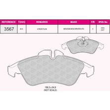 Grap Fren Balatası Ön V-Class 638/2 97>03 Vıto 638 97>03 Sprınter 97>06 Lt 28/35 96>06 - 93567
