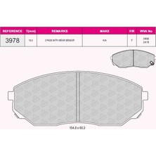 Grap Ön Fren Balatası Kıa Sorento 2.5 Crdı 02-09 140HP 170HP - 93978