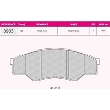 Grap Ön Fren Balatası Hılux Vıgo Iıı Pıckup 2,5 2007> 4×2 - 93903