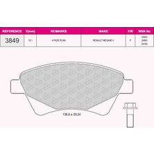 Grap Ön Fren Balatası Megane Iı Scenıc Iı 1,4 / 1,5dcı / 1,6 / 1,9dcı / 2,0 Kangoo 1,9dcı - 93849