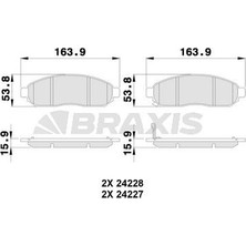 Braxis Braxıs On Fren Balatası Nıssan Navara 04-10 Patfınder 05-11 (17 Jant)
