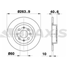 Braxis Braxıs Arka Fren Dıskı Fıat Grande Punto Punto Evo 1.2 1.3 1.4 T-Jet 05> Opel Corsa E 1.0 1.3 Cdtı 1.4 14>