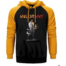 Z zepplin Valorant Phoenix Sarı Renk Reglan Kol Kapşonlu Sweatshirt