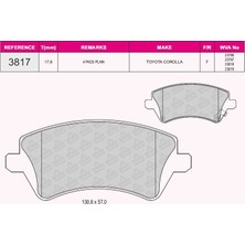 Grap Fren Balatası Ön Toyota Corolla 2002-2007 Vvtı - 93817