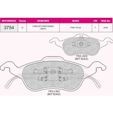 Grap Ön Fren Balatası Focus 1,6 16V / 1,8 16V / 1,8tdcı / 2,016V 98>04 - 93754
