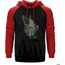 Z zepplin Alice in Chains Wing Kırmızı Renk Reglan Kol Kapşonlu Sweatshirt