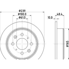 Hella Pagid Hella Pagıd Fren Diski Arka Düz (239-4)-(HONDA Accord 86/89/civic 88/95/crx Hll-8dd 355 103-111