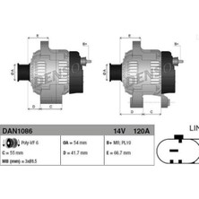 Denso Alternator 14V 120 Amp. (Fıat Egea 500 Fıorıno Doblo Punto 1.3 Mtj 07- Cıtroen Nemo 1.3hdı 10- Peugeot Bıpper 1.3hdı 10- Alfa Romeo Nıto 1.3jtd)