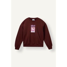 Defacto Hello Kitty Relaxed Fit Bordo Kız Çocuk Sweatshirt I5073A8/BR162
