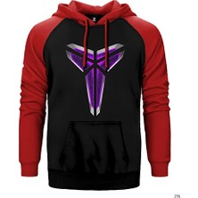 Z zepplin Kobe Bryant Mamba Kırmızı Renk Reglan Kol Kapşonlu Sweatshirt