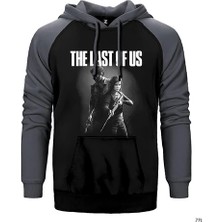 Z zepplin The Last of Us Gri Renk Reglan Kol Kapşonlu Sweatshirt