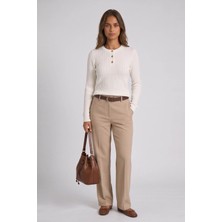 Fashion Friends Saç Örgülü Polo Yaka Taş Kadın Bluz 26K0208K1