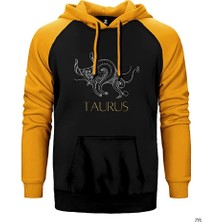 Z zepplin Buğa Burç Retro Sarı Renk Reglan Kol Kapşonlu Sweatshirt
