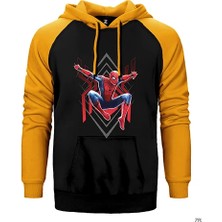 Z zepplin Spiderman Jump Çift Renk Reglan Kol Sweatshirt / Hoodie