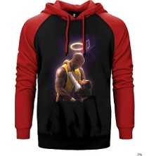 Z zepplin Kobe Angel Kırmızı Renk Reglan Kol Kapşonlu Sweatshirt