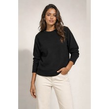 Fashion Friends Düğme Detaylı Siyah Kadın Kazak 26K0039K1