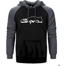 Z zepplin Toyota Supra Gri Renk Reglan Kol Kapşonlu Sweatshirt