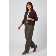 Fashion Friends Düğmeli Kahverengi Kadın Hırka 26K0111K1