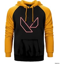 Z zepplin Valorant Outlined Sarı Renk Reglan Kol Kapşonlu Sweatshirt