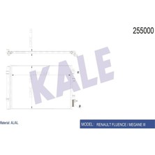 KALE RADYATÖR Kale Radyator Kale Klıma Radyatoru (Renault Fluence 1.5 Dcı 2010-/ K9K )