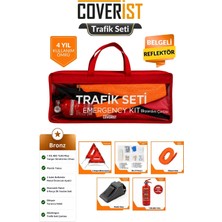 Coverist Trafik ve Ilk Yardım Seti - Muayene Uyumlu 1 kg Araç Yangın Tüpü - 2 Adet Reflektör - Bronze Pack