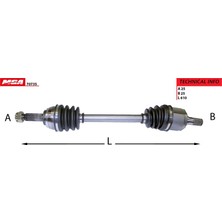 Mga Aks Aks Komple Ön Sol Hyundai Accent 95-06 Benzin / Excel 90-94 622MM MGA-70735