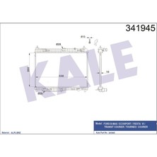 KALE RADYATÖR Kale Radyator Komple Ford Fıesta Cmax Bmax Courıer 1.5 1.6 Tdcı 12-18