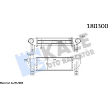 KALE RADYATÖR Kale Radyator Kale Turbo Radyatoru Brazıng (Ford Transıt/tourneo Connect 1.8 Tdcı 02-13 V227 )