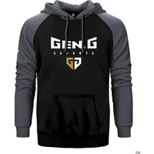 Z zepplin GEN.G Esports Small Gri Renk Reglan Kol Kapşonlu Sweatshirt
