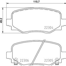 Mga Disk Balata Fren Balatası Arka (Fiat 500×1.4 1.6 1.6jtd 1.3jtd 14- Jeep Compass Renegade Alfa Romeo MGA-55698