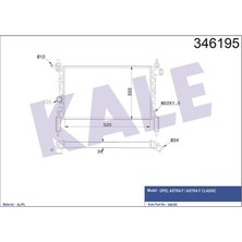 KALE RADYATÖR Kale Radyator Kale Su Radyatoru Mekanık (Opel Astra F 1.4ı 1.6ı 91- (Mt) (Nac) 520×322X32