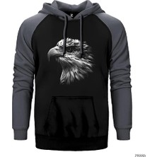 Z zepplin Kartal İhtişam Gri Renk Reglan Kol Kapşonlu Sweatshirt