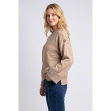 Fashion Friends Düğme Detaylı Bej Kadın Kazak 26K0039K1