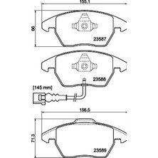 Hella Pagid Hella Pagıd Ön Fren Balatasi-Kablolu- (Vw Caddy 04-15 Golf 04-14 Passat 06-11 Hll-8db 355 010-581