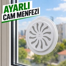 Cina Max Ayarlı Cam Menfezi 180 mm Doğalgaz Menfezi Beyaz Havalandırma Menfezi