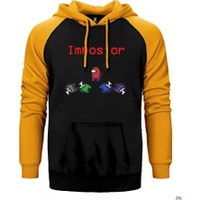 Z zepplin Among Us Impostor Sarı Renk Reglan Kol Kapşonlu Sweatshirt