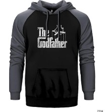 Z zepplin The Godfather Distorted Gri Renk Reglan Kol Kapşonlu Sweatshirt