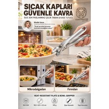 Creatividad Solutions Sıcak Tabak Kase Tutucu Haşlanma Önleyici Mutfak Servis Maşası Şişe Açacaklı Klipsi 18/10 SUS304 Spaslanmaz Çelik 723754