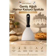 Creatividad Solutions Hamur Kazıyıcı Spatula 24X10CM - Pasta Pizza Börek Servis Küreği Mutfak Tezgah Izgara Kazıma Aparatı Paslanmaz Çelik Geniş Ağızlı  Isıya Dayanıklı Plastik Saplı 723412