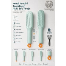 Creatividad Solutions Kendi Kendini Temizleyen Akıllı Saç Tarağı - Anti-Statik Saç Derisi Masaj Tarağı, Kolay Temizlenen Dolaşıklık Açıcı Esnek Silikon Dişli Saç Fırçası 723373