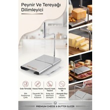 Creatividad Solutions Peynir ve Tereyağı Dilimleyici |  5 Yedek Telli Tel Kesici Lüks Şarküteri Kaşar Dilimleme Standı Aparatı 304 Paslanmaz Çelik  723422